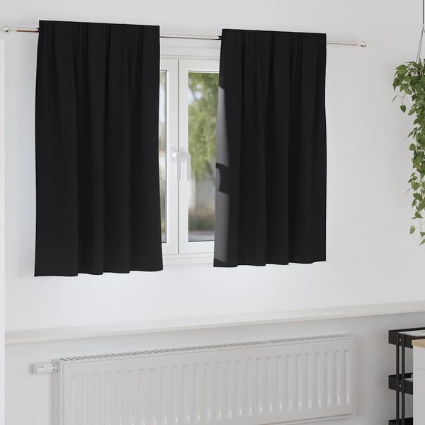 vidaXL Záclony na zatemnenie s krúžkami 2 pcs Čierna 140 x 140 cm