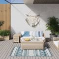 vidaXL Vonkajší koberec aqua a biely 80x150 cm obojstranný dizajn