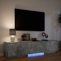 vidaXL TV skriňa s LED 165x34x40 cm Betónovo Sivá Konštruované drevo