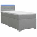 vidaXL Posteľ s boxspringom a matracom a LED Svetlosivá 90 x 190 cm