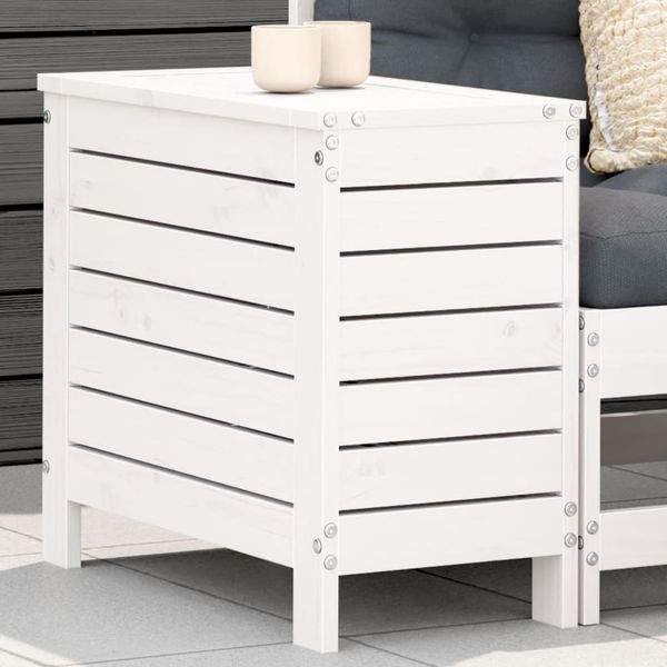 vidaXL Záhradná taburetka biela 62x31,5x52 cm borovicový masív