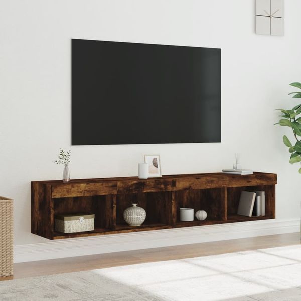 vidaXL TV skrinky s LED svetlami 2 ks dymový dub 80x30x30 cm