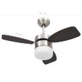 vidaXL Stropný ventilátor so svetlom a ovládačom 76 cm, tmavohnedý