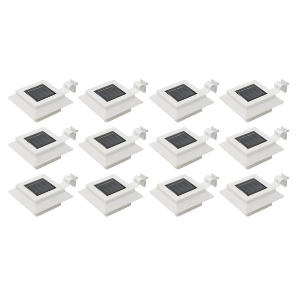 vidaXL Vonkajšie solárne svietidlá 12 ks biele 12 cm LED štvorcové
