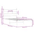 vidaXL Posteľný rám bez matraca s čelom hnedý dub 75x190 cm