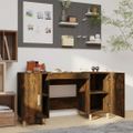 vidaXL Stôl dymový dub 140x50x75 cm spracované drevo