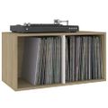 vidaXL Úložný box na vinyly, biela+sonoma 71x34x36cm, kompozitné drevo