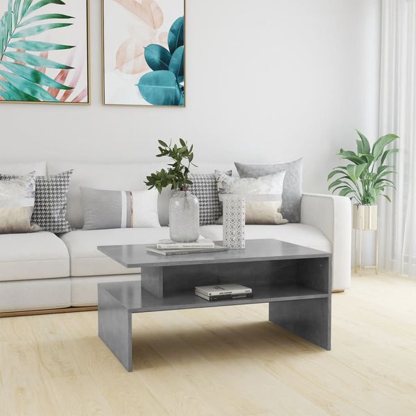 vidaXL Konferenčný stolík, betónovo sivý 90x60x42,5cm kompozitné drevo