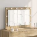vidaXL Toaletné zrkadlo Sonoma dub 80 x 55 x 18 cm Obdĺžnikový