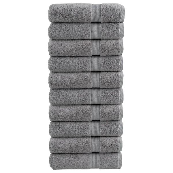 vidaXL Prémiové osušky SOLUND 10 ks sivé 100x150 cm 600 g/m2