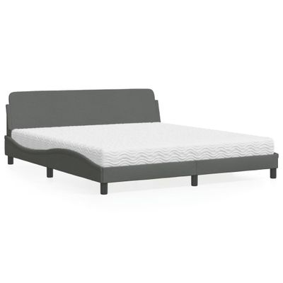 vidaXL Posteľ s matracom Dover tmavosivá 180x200 cm látka