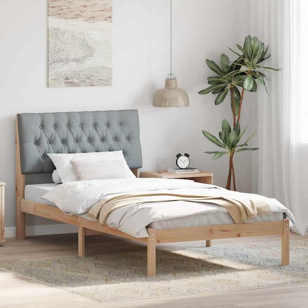 vidaXL Rám postele s čalúneným čelom Hnedá 100 x 200 cm