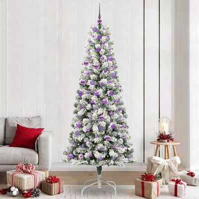 vidaXL Umelý Sklápací Vianočný Stromček Zelená a biela 240 cm