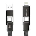 Blitzwolf BW-HDC7 4 v 1 USB+C+Hromový kábel 240W 1,2 m (čierny)