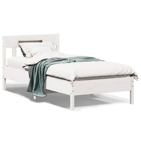 vidaXL Posteľ bez matraca biela 90x190 cm masívna borovica