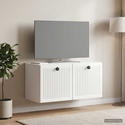 vidaXL Nástenná TV skrinka Biela s vysokým leskom 59,5 x 31 x 30 cm