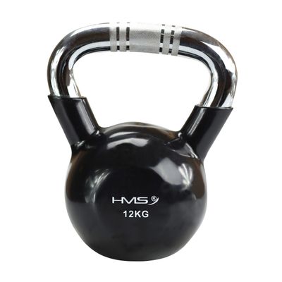 Kettlebell s chrómovaným úchopom HMS KTC12, 12 kg, čierny