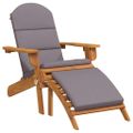 vidaXL Adirondack Záhradná stolička s podnožkou masívne akáciové drevo