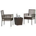 vidaXL Záhradný bistro set 3 ks Hnedá polyratan
