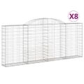 vidaXL Oblúkové gabionové koše 8 ks 300x30x120/140 cm pozink. železo