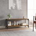 vidaXL TV skrinka dymový dub 100x33x41 cm spracované drevo a oceľ
