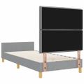 vidaXL Rám postele s čelnou doskou Svetlosivá 80 x 200 cm látka