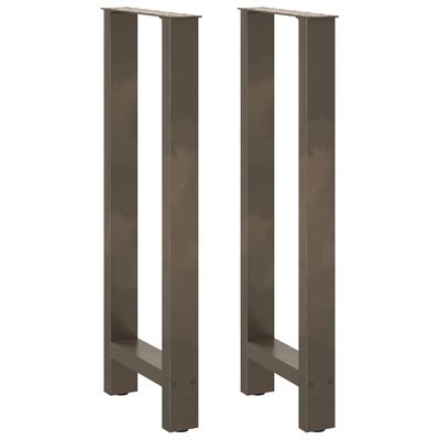 vidaXL Nohy barového stola, prírodná oceľ, 2 ks, 50 x (100-101) cm, oceľ