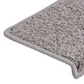 vidaXL Schodové rohože 15 ks 65x21x4 cm sivé s obdĺžnikovým okrajom