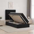 vidaXL LED úložná posteľ s matracom Čierna 100 x 200 cm Zamat