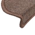 vidaXL Schodové rohože 15 ks 56x17x3 cm kávovo hnedé polkruhové