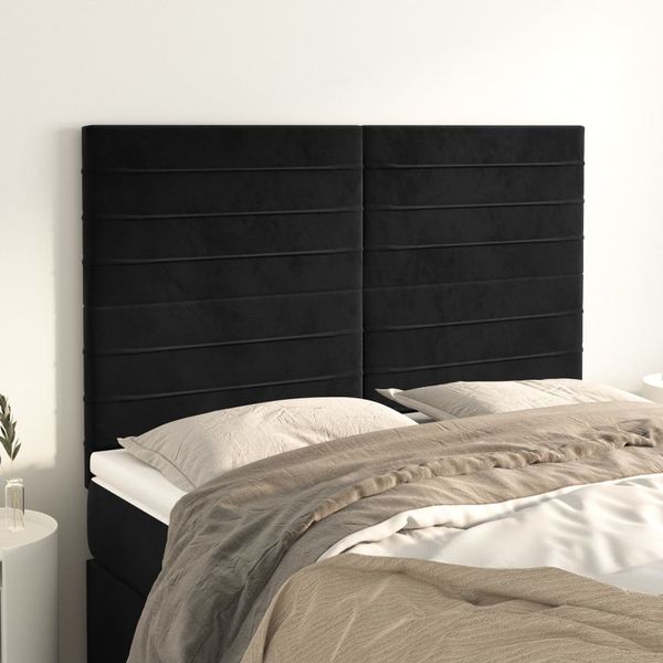 vidaXL Čelo postele čierne 144x5x118/128 cm zamatové