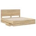 vidaXL Rám postele Sonoma dub 200 x 200 cm Inžinierske drevo