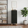 vidaXL Zásuvkový kabinet Čierna 33 x 34,5 x 90 cm Kompozitné drevo
