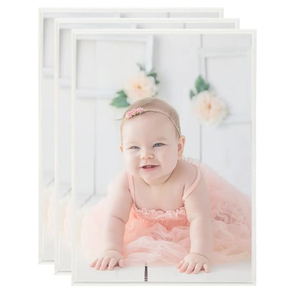 vidaXL Fotorámiky na stôl, koláž 3 ks, strieborné 15x21cm, MDF