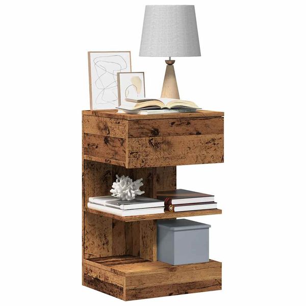 vidaXL Nočná skrinka Old Wood 40x35x65 cm Engineered Wood