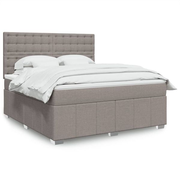 vidaXL Posteľný rám boxspring s matracom sivohned 180x200 cm látka