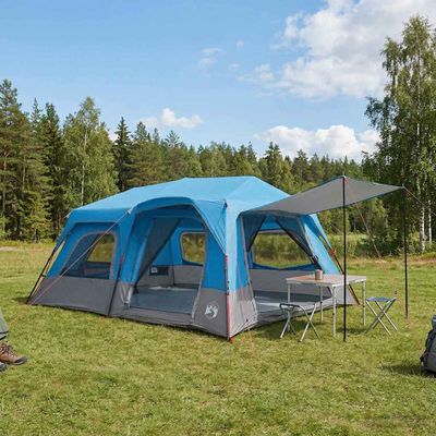 vidaXL Okamžitý stan Modrá Pre 10 osôb 185T Polyester s PU náterom
