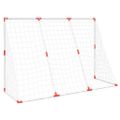 vidaXL Detské futbalové bránky s loptami 2v1 biele 184x64x124 cm