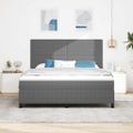 vidaXL LED box s pružinami Svetlo šedá a biela 180 x 200 cm