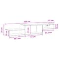 vidaXL Nástenný TV kabinet Nástenná montáž Biela 150 x 28 x 26 cm