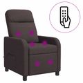 vidaXL Masážne relaxačné kreslo Tmavohnedá Látka