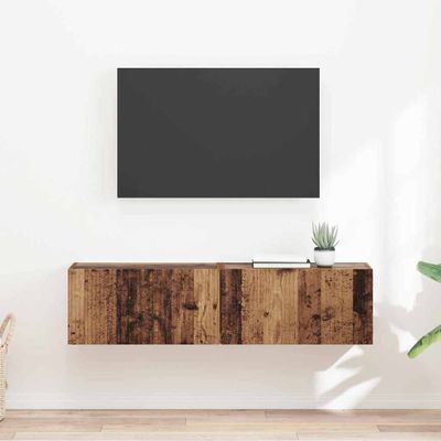 vidaXL TV nástenná skriňa Nástenný 2 pcs Staré drevo 60 x 31 x 29,5 cm