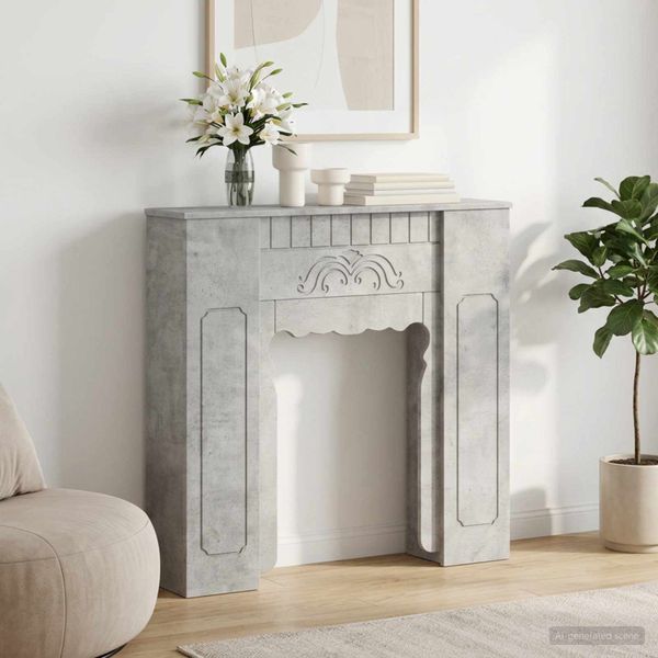 vidaXL Rám krbu Betónovo sivá 93 x 20 x 89 cm Kompozitné drevo