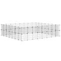 vidaXL 60-panelová klietka pre domáce zvieratá čierna 280x245x70 cm oceľ