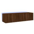 vidaXL TV nástenné skrinky s LED svetlami 2 ks hnedý dub 60x35x31 cm