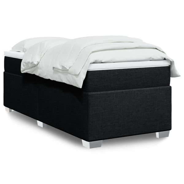 vidaXL Posteľný rám boxspring s matracom čierny 90x200 cm látka