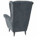 vidaXL Kreslo wingback s podnožkou tmavosivé zamatové