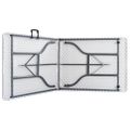 vidaXL Sklápací záhradný stôl a 2 lavičky HDPE a oceľ 180 cm biely