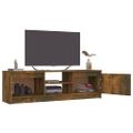 vidaXL TV skrinka dymový dub 120x30x35,5 cm spracované drevo
