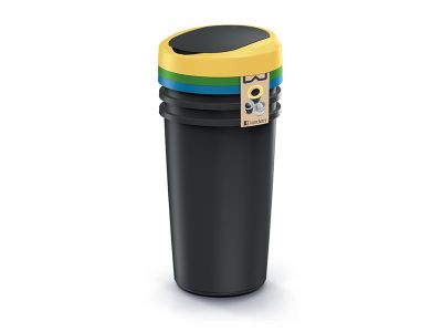 Kôš odpadkový COMPACTA R FLAP SET čierny 3x25l